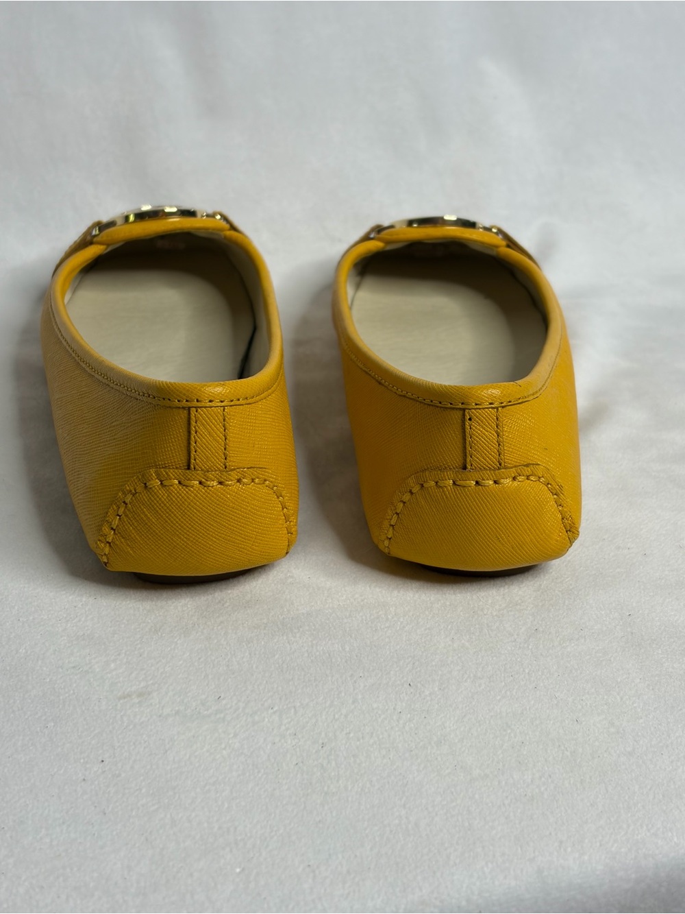 Women's Size 7 1/2 Shoes MICHAEL KORS Fulton Saffiano Leather Moccasins - Picture 7 of 12